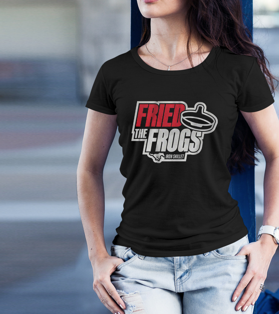 FRIED THE FROGS IRON SKILLET SMU Football T-Shirt