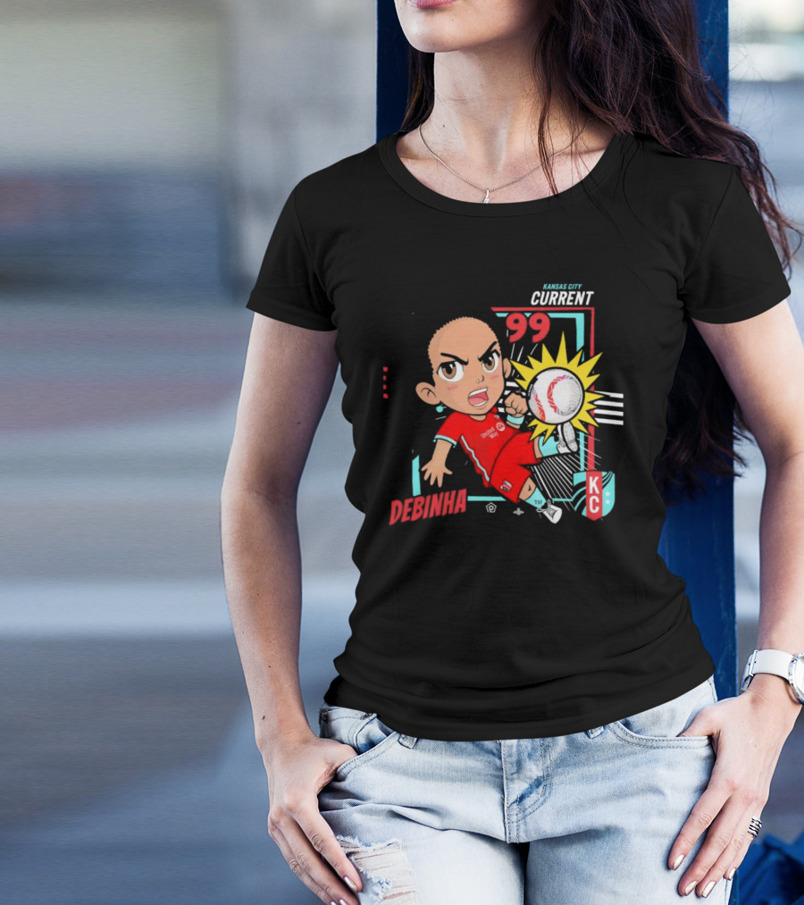 Kansas City Current Debinha 99 Chibi KC Soccer Animation T-Shirt