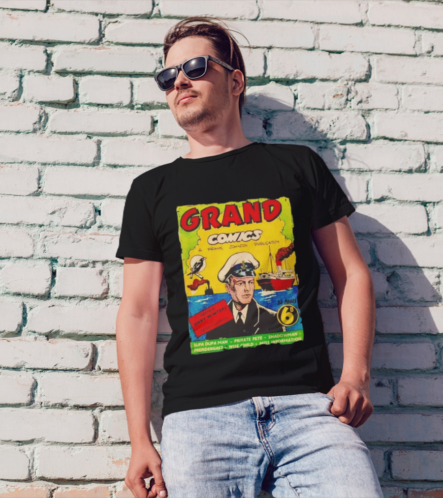 Grand Comics No 52 Captain Jerry Winters Bird Ship Supa Dupa Man Shadowman Prendergast Miss Information T-Shirt