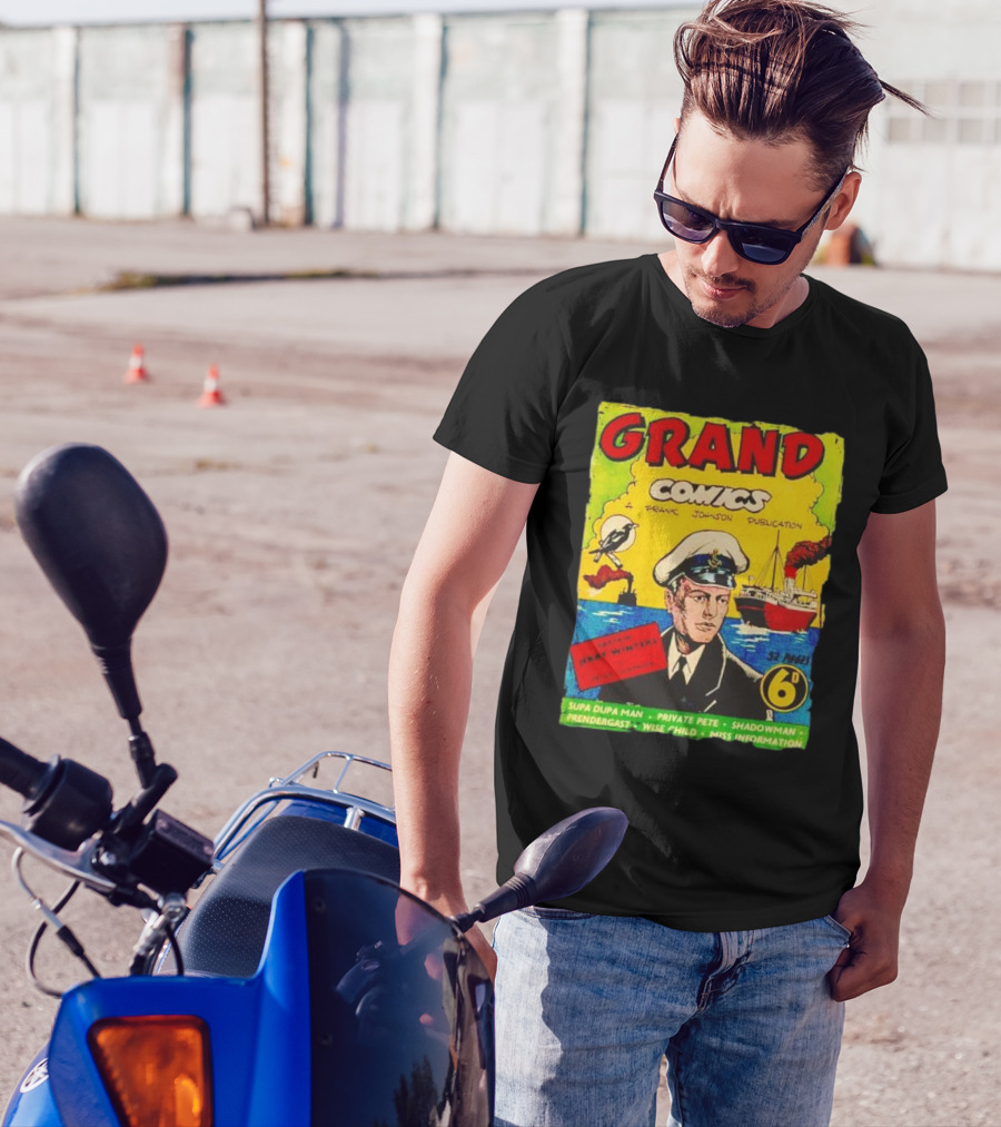 Grand Comics No 52 Captain Jerry Winters Bird Ship Supa Dupa Man Shadowman Prendergast Miss Information T-Shirt