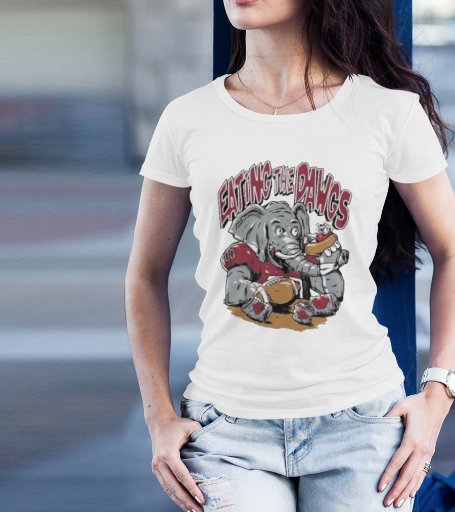 Alabama Crimson Tide Elephant Eating The Dawgs Football Rivalry T-Shirt