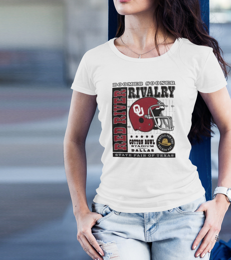 Boomer Sooner Red River Rivalry Cotton Bowl State Fair Of Texas Battle For The Golden Hat T-Shirt
