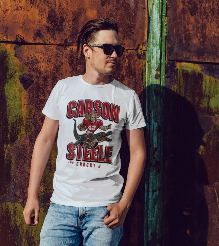 Carson Steele Riding Crocky J Football Kansas City Chiefs T-Shirt