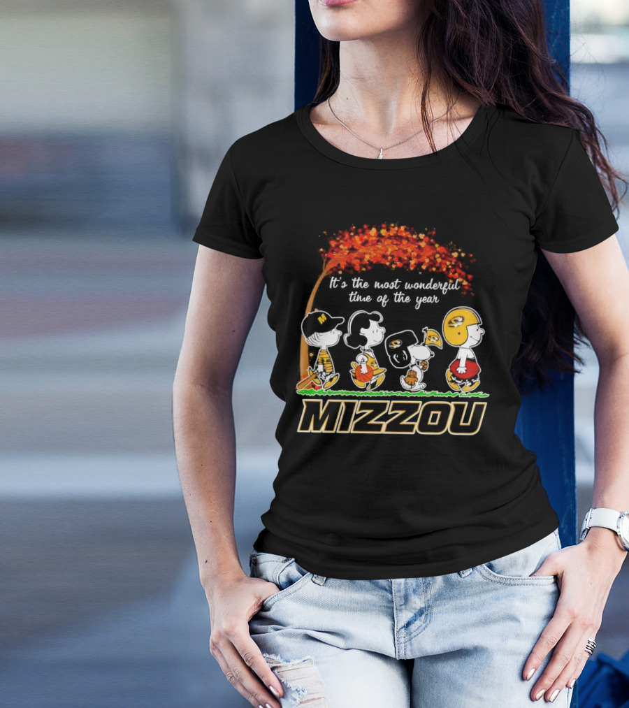 Mizzou Peanuts Fall It's The Most Wonderful Time Of The Year T-Shirt
