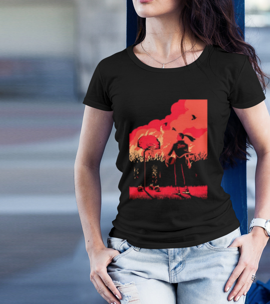 ROTY Caitlin Clark Indiana Fever Cartoon Basketball Scene T-Shirt