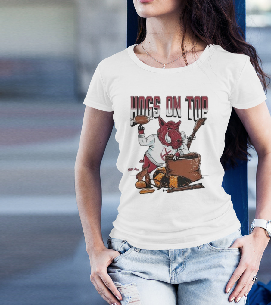 Hogs On Top Old Time Football T-Shirt