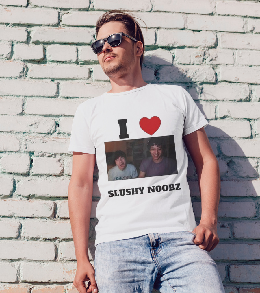 I Love Slushy Noobz Funny Duo Smiling Photo T-Shirt