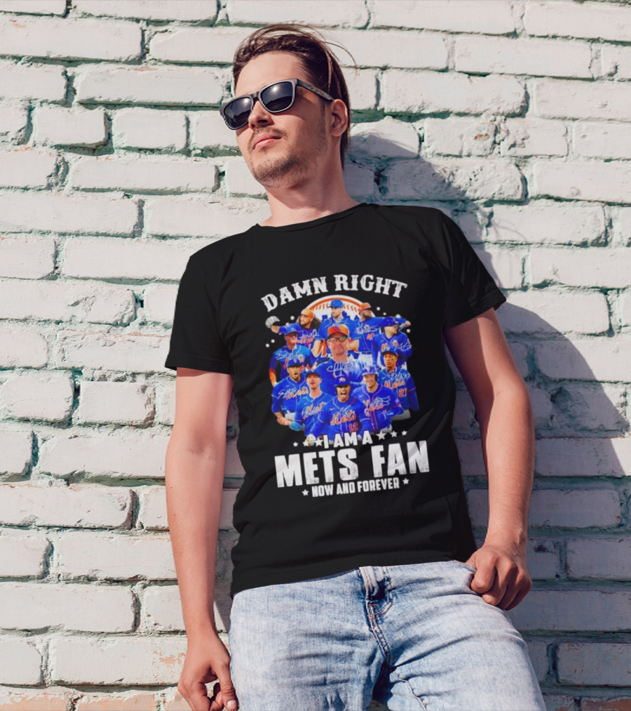 Damn Right I Am A New York Mets Fan Now And Forever Baseball Passion T-Shirt