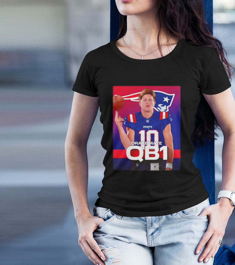 Drake Maye QB1 Era New England Patriots 10 Patriots T-Shirt