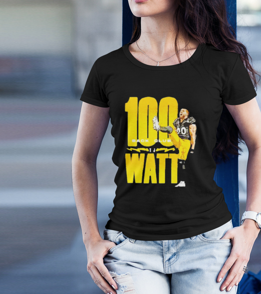 100 Sack Club Pittsburgh Steelers TJ Watt T-Shirt