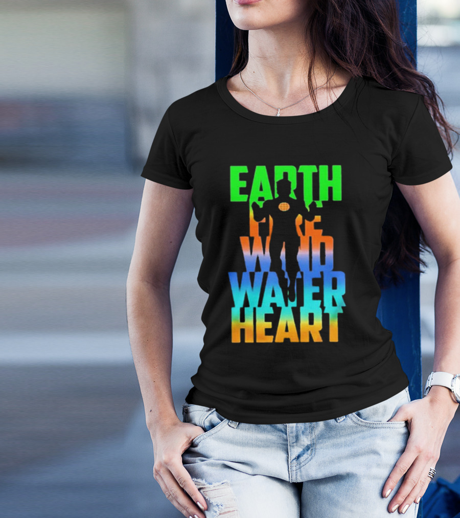 Earth Fire Wind Water Heart Captain Planet T-Shirt
