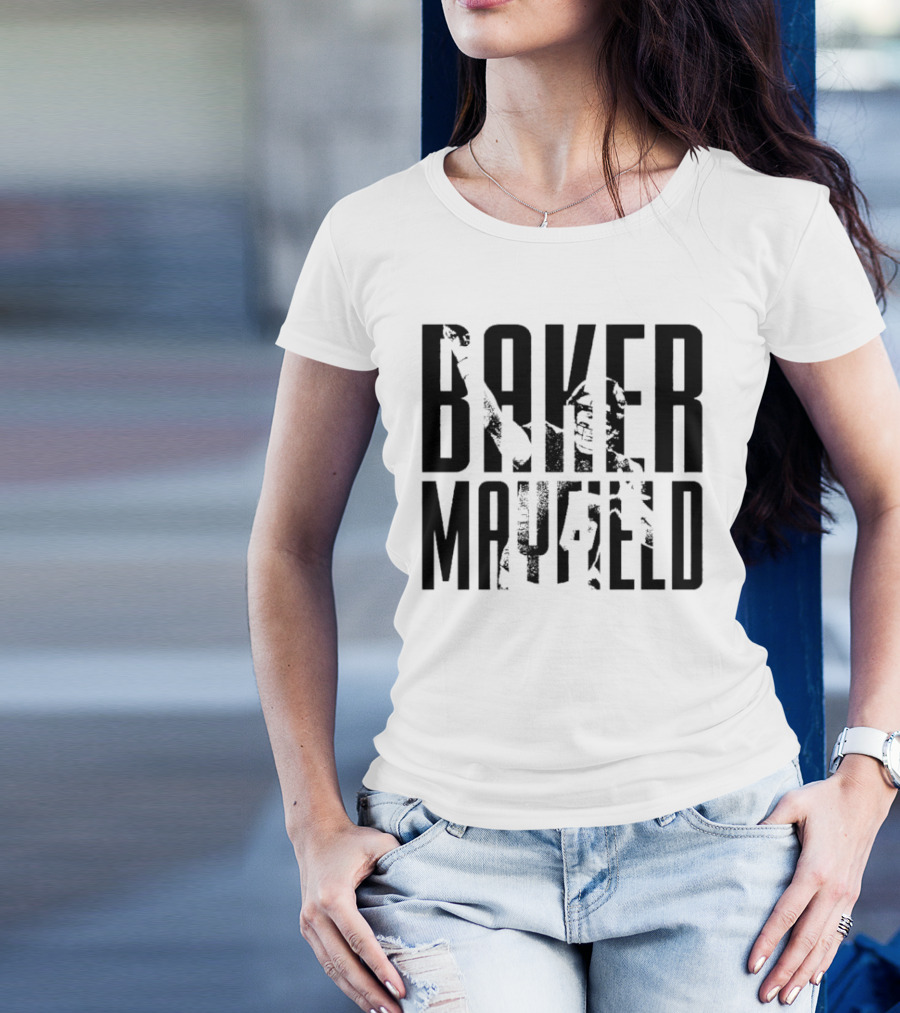 Baker Mayfield Tampa Bay Buccaneers Black And White Overlay T-Shirt