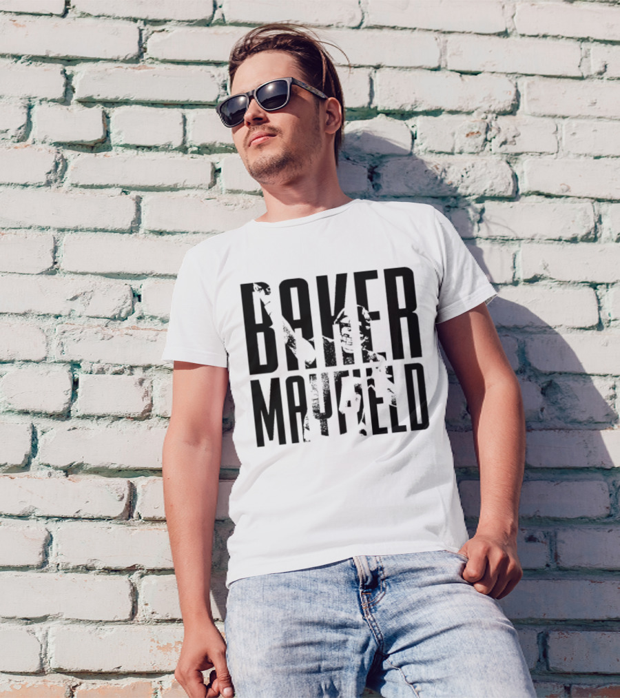 Baker Mayfield Tampa Bay Buccaneers Black And White Overlay T-Shirt