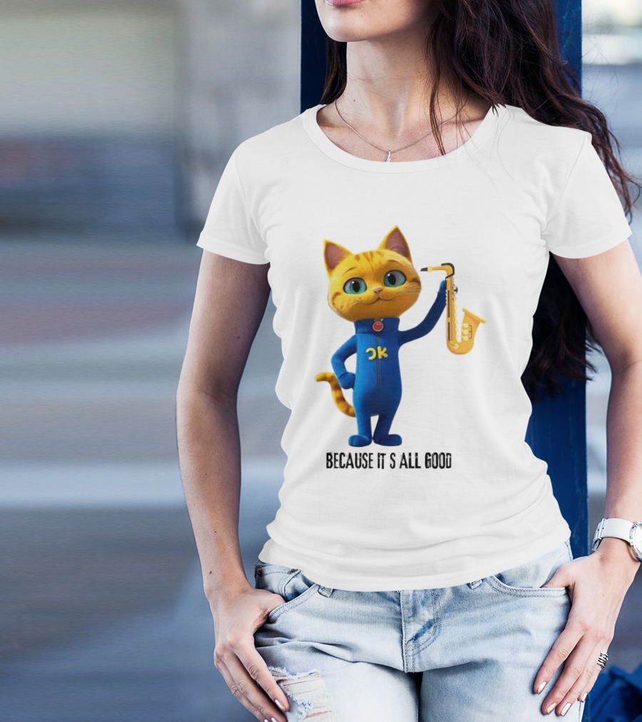 Pete The Cat With Saxophone Because It's All Good T-Shirt