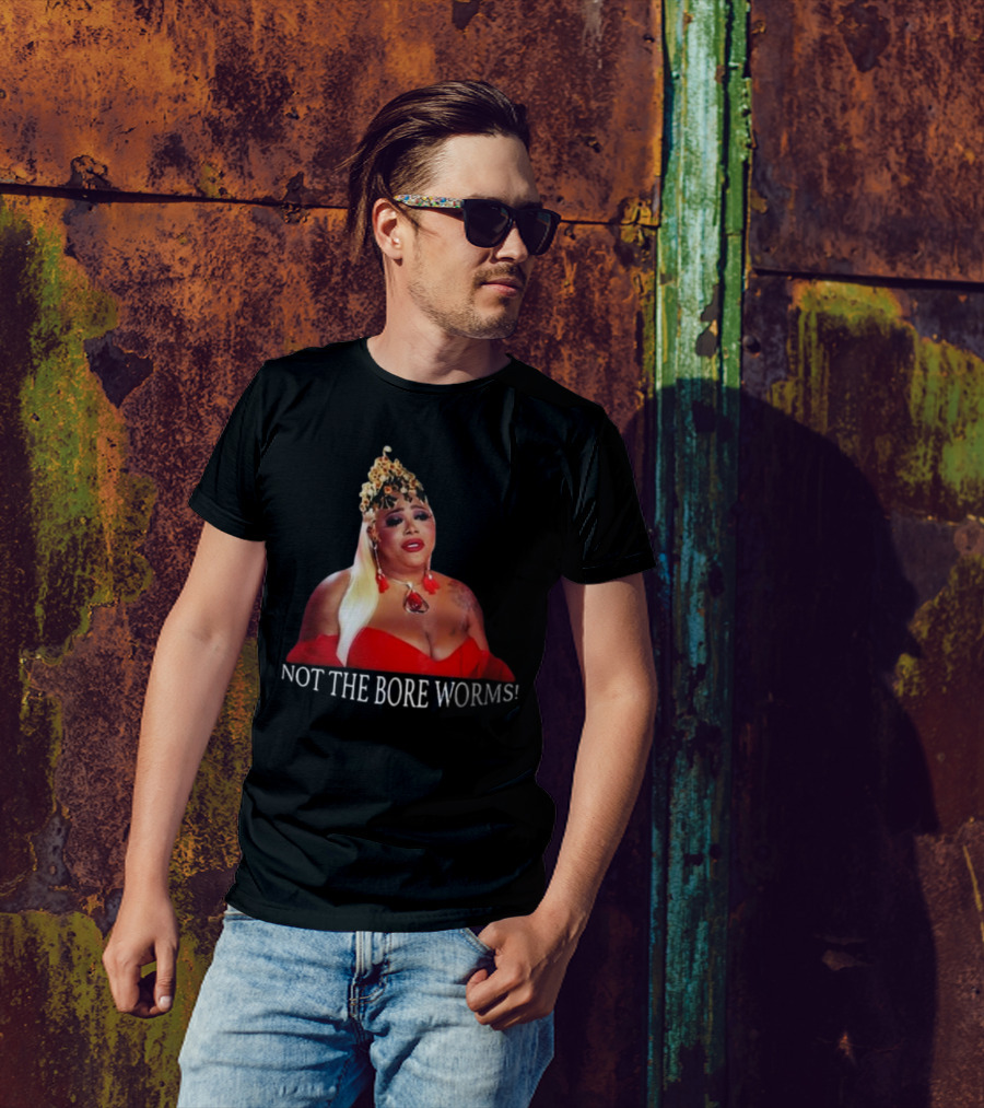 Ts Madison Not The Bore Worms Statement In Red Dress And Leopard Crown T-Shirt