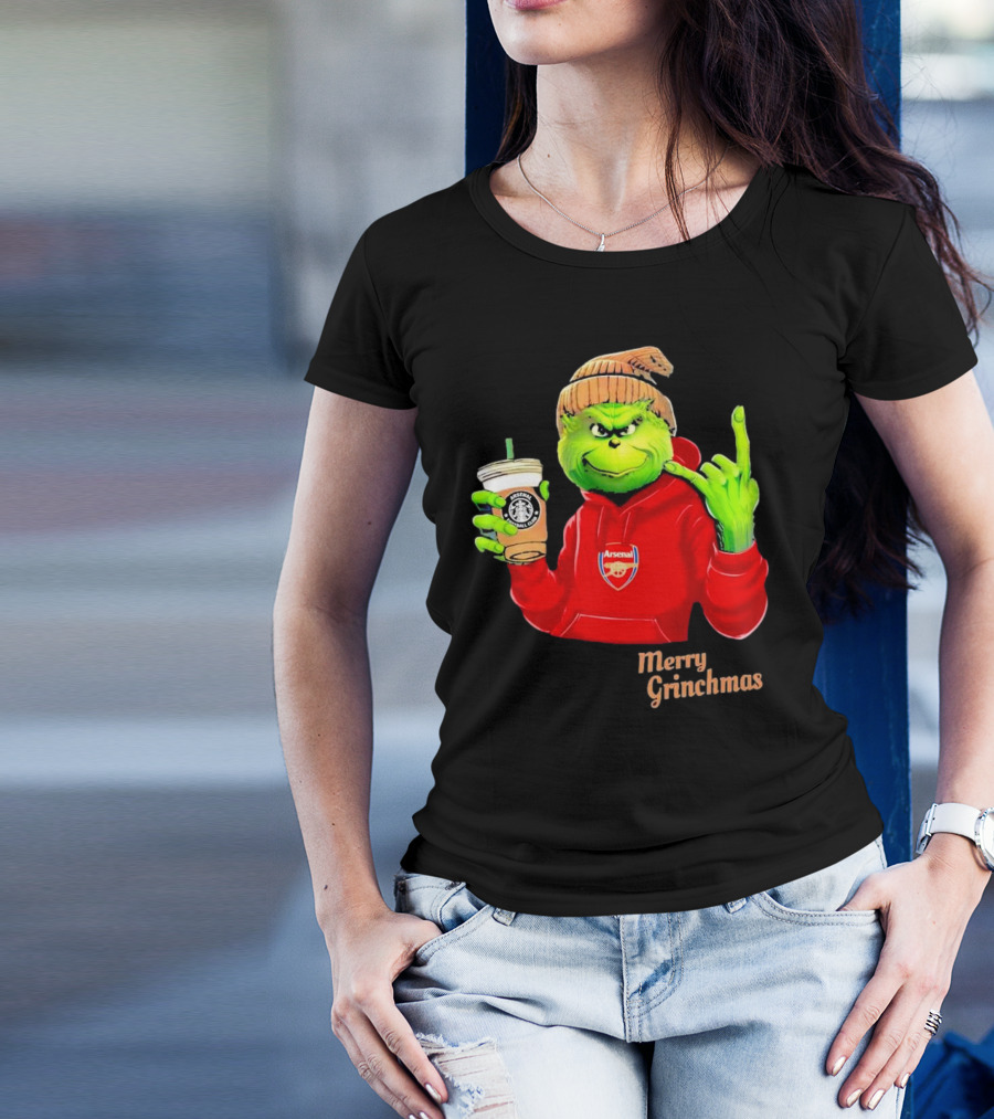 Grinch Arsenal FC Red Hoodie Merry Grinchmas Coffee Cup T-Shirt