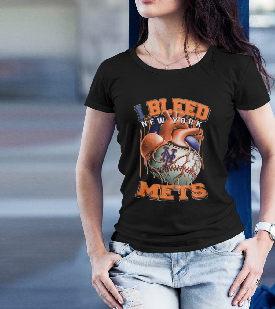 I Bleed New York Mets Heart T-Shirt