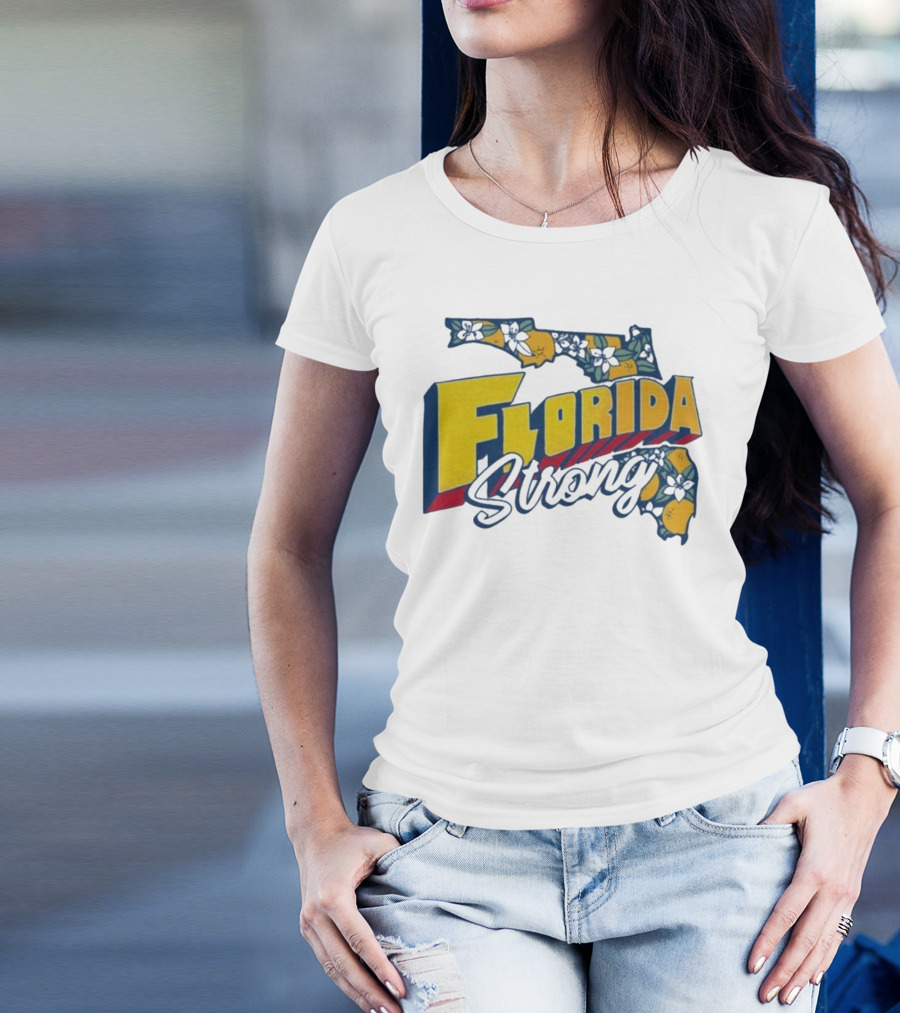 Florida Strong Hurricane Milton Pray Orange Blossom Map T-Shirt