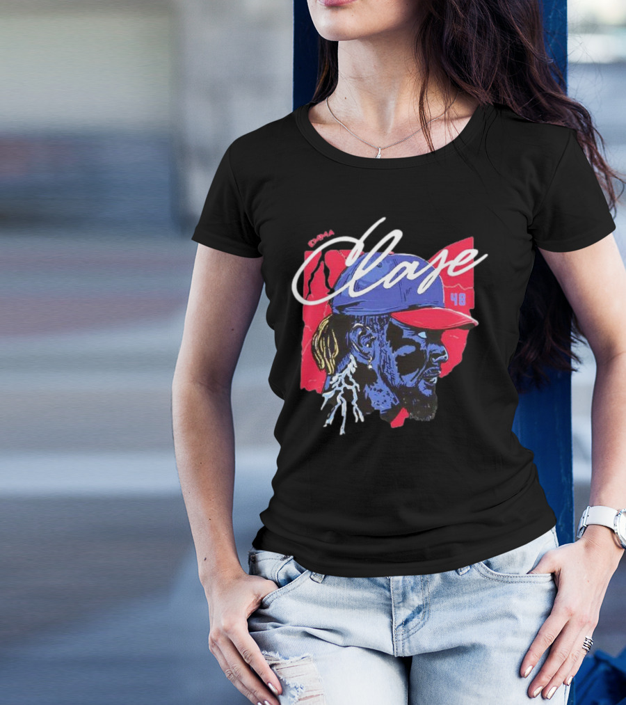 Emmanuel Clase Cleveland Guardians 48 Lightning Signature T-Shirt