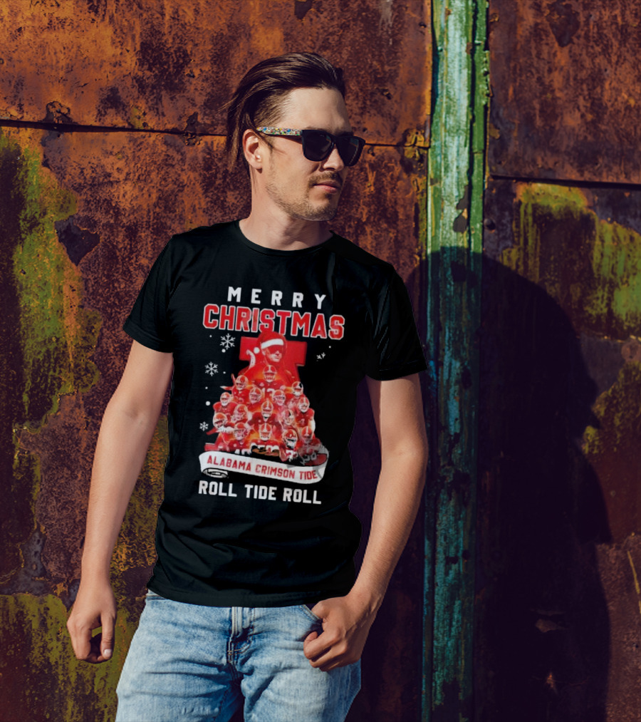 Merry Christmas Alabama Crimson Tide Roll Tide Roll T-Shirt