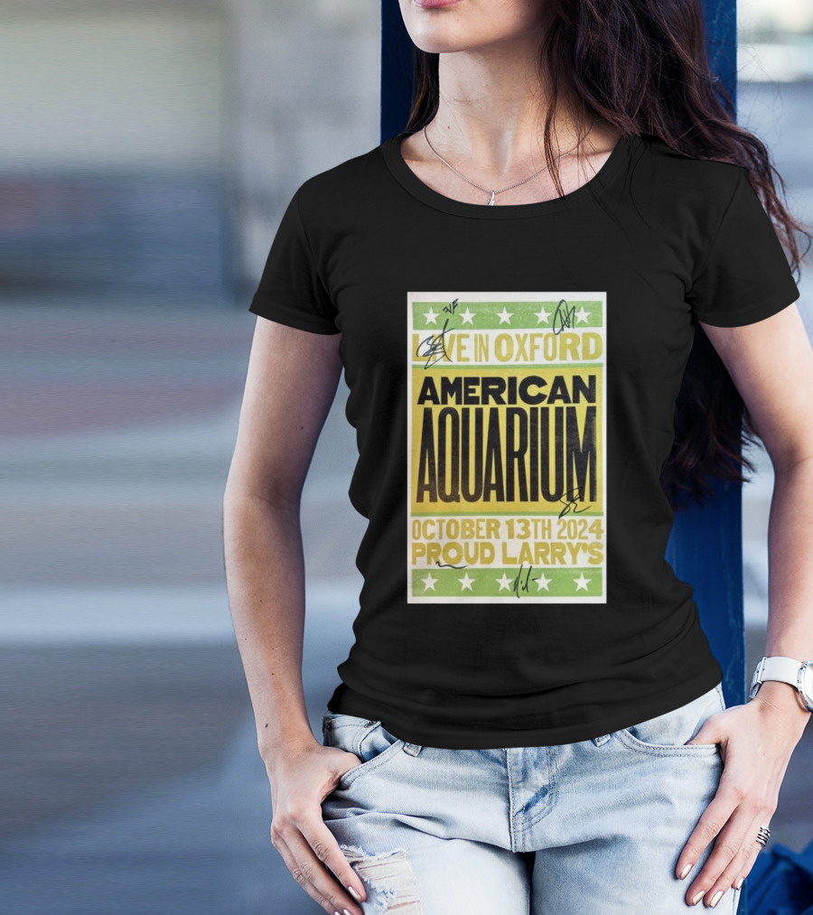 Live In Oxford American Aquarium October 13th 2024 Proud Larry's Signed Event T-Shirt