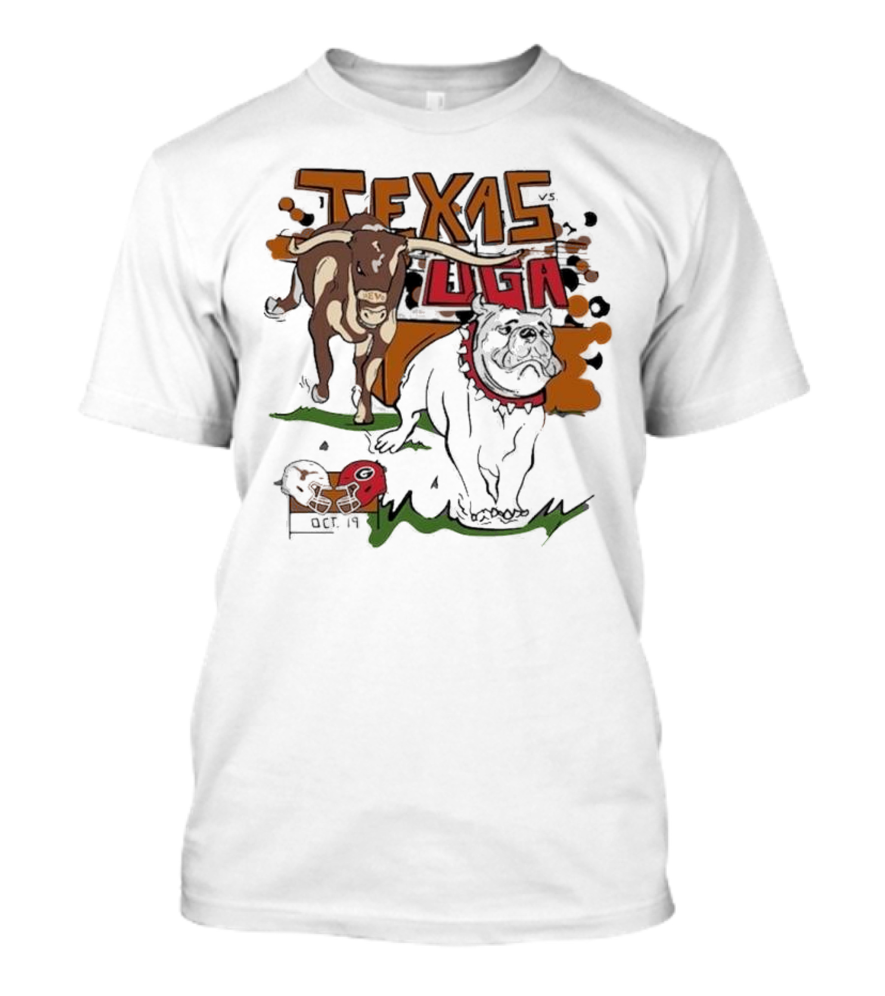 Texas Vs UGA Oct 19 Longhorns Bulldogs Matchup T-Shirt