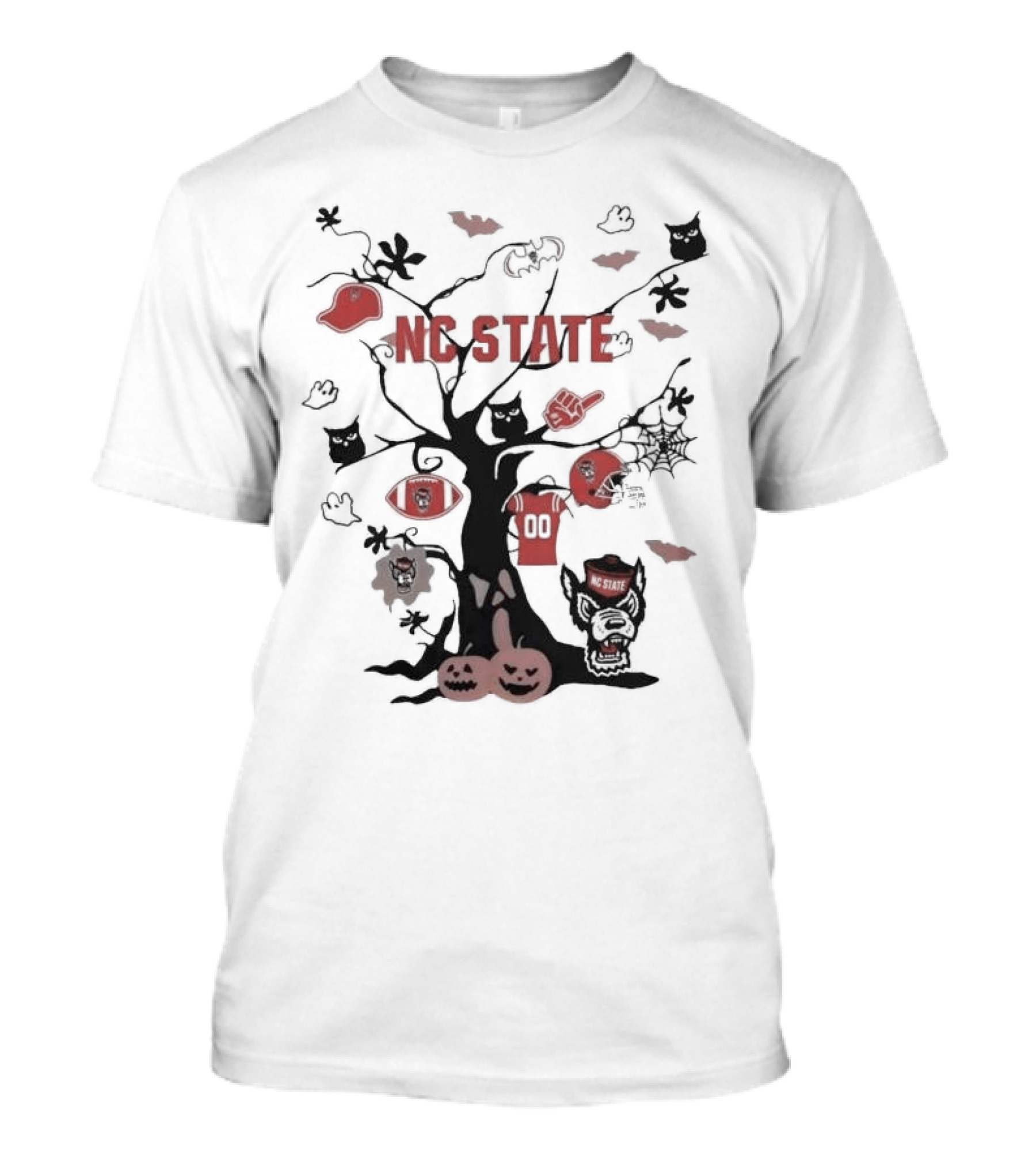NC State Wolfpack Halloween Tree 2024 NCAA Team T-Shirt