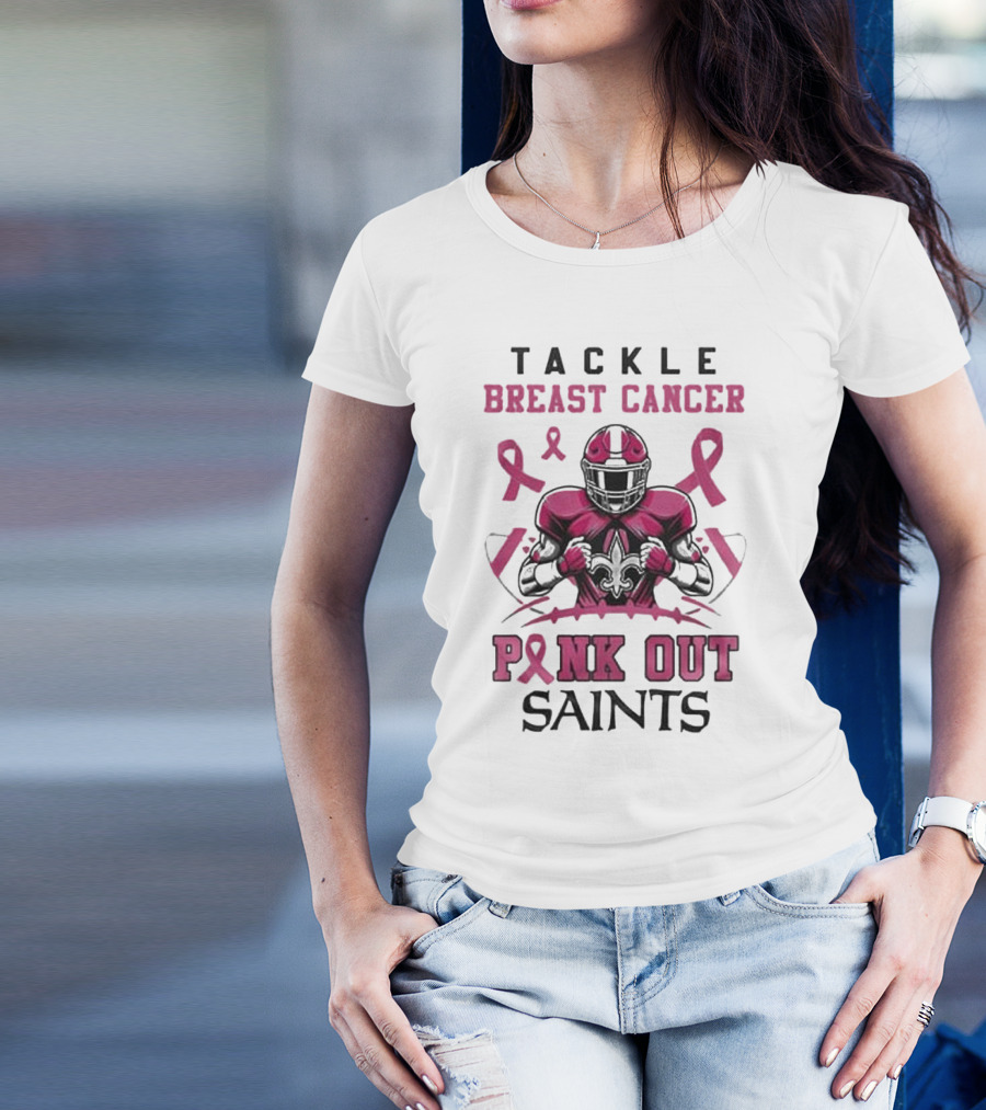 New Orleans Saints Tackle Breast Cancer Pink Out T-Shirt