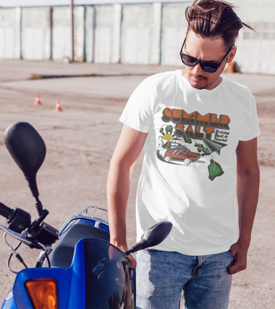 Summer Salt Driving Back To Hawaii Paper Airplane Car Island Tour T-Shirt