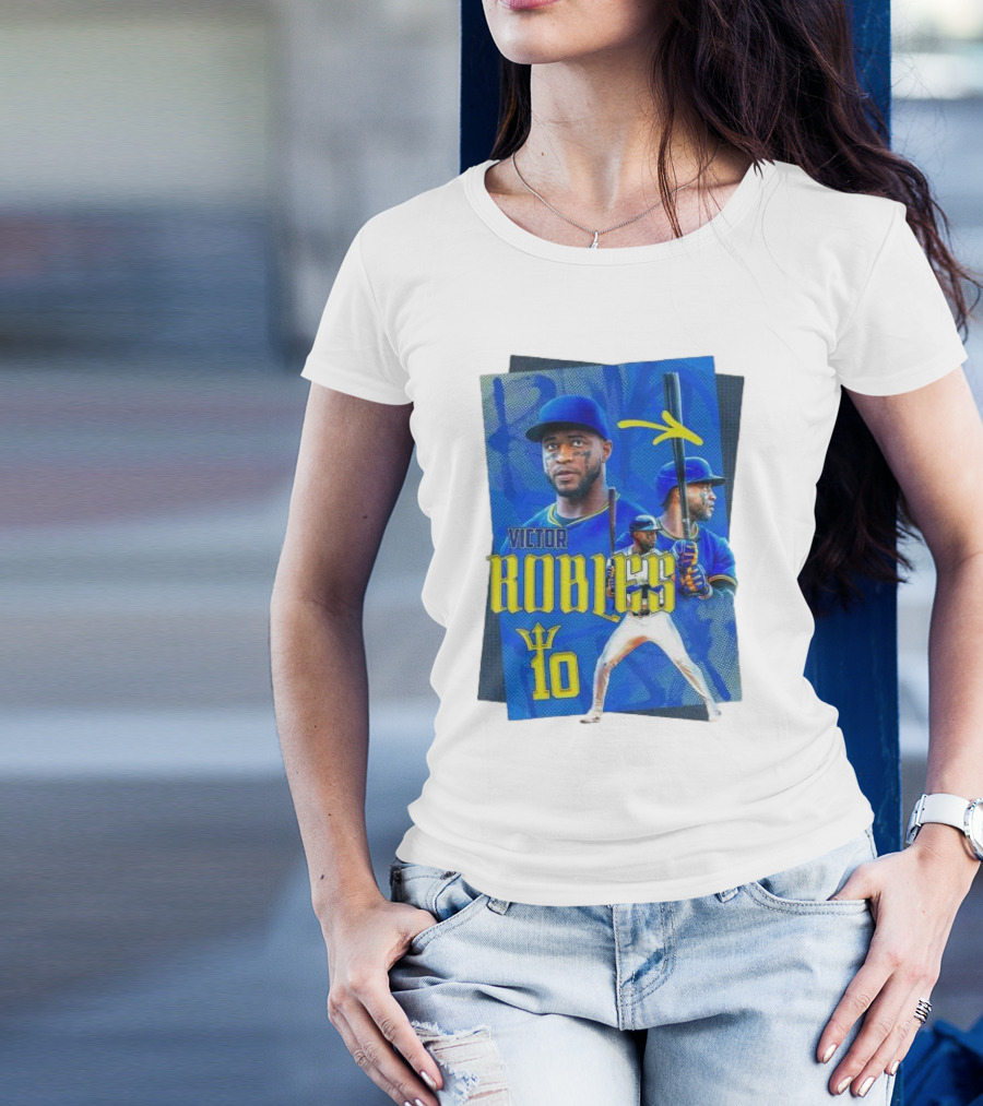 Victor Robles Baseball Player Blue And Yellow T-Shirt