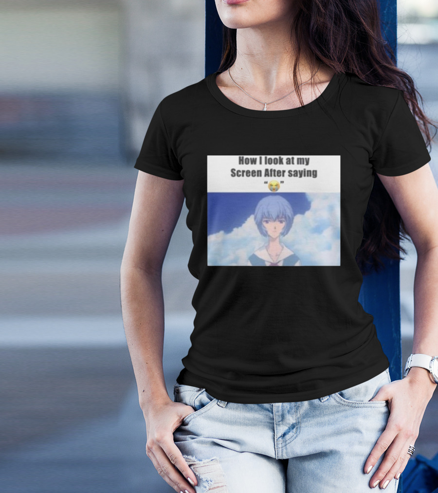 Goofy Ahh Tees Store How I Look At My Screen After Saying 😭 Anime Meme T-Shirt
