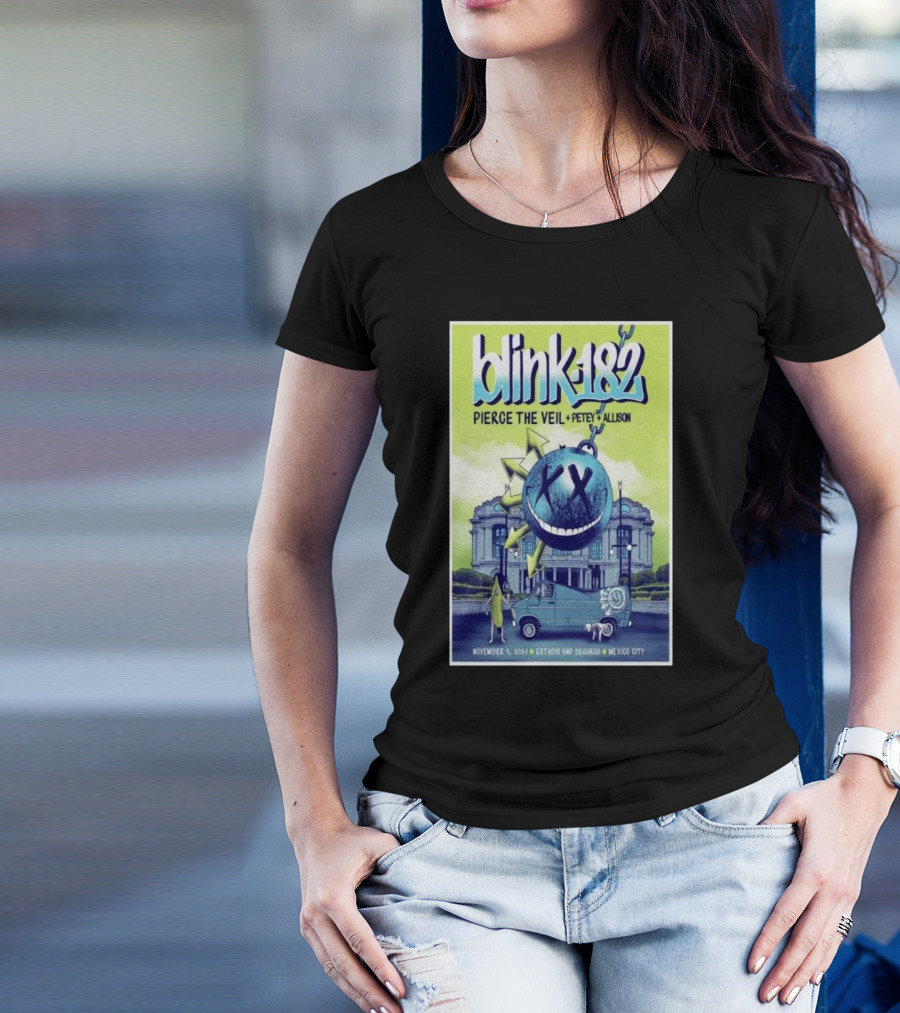 Blink 182 Pierce The Veil Petey Allison November 9 2024 Estadio GNP Seguros Mexico City T-Shirt
