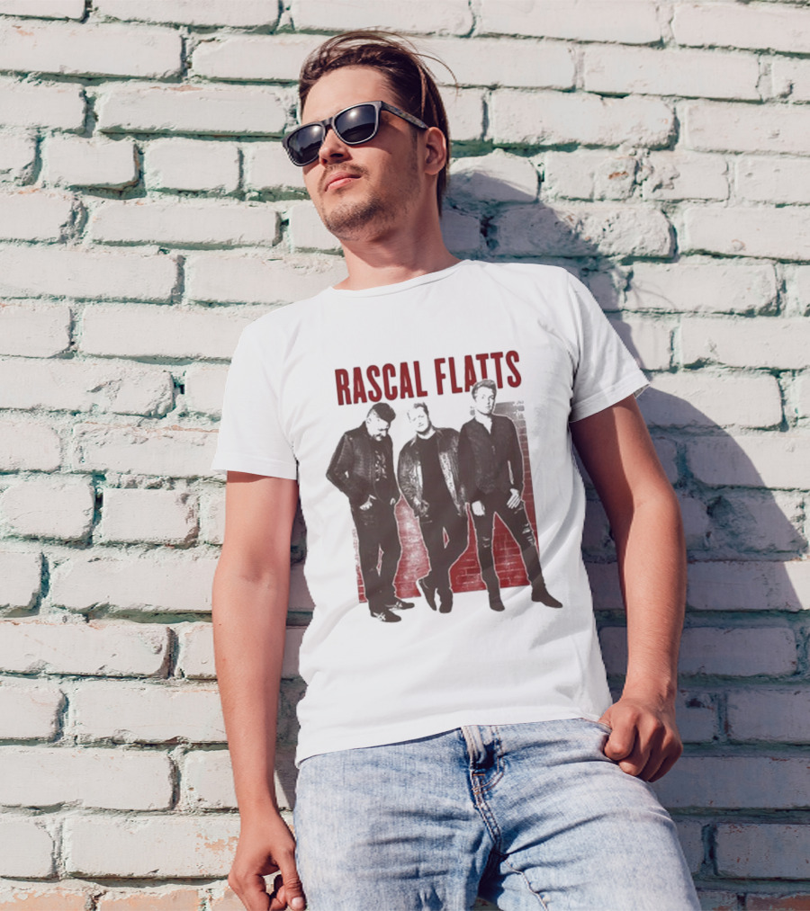 Rascal Flatts Band Photo Brick Wall Background T-Shirt