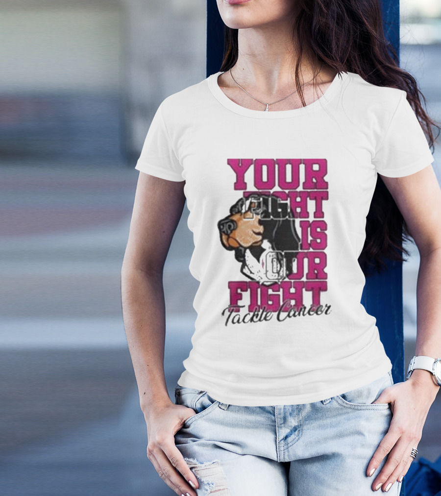 Tennessee Volunteers Your Fight Is Our Fight Tackle Cancer 2024 Dog Mascot T-Shirt