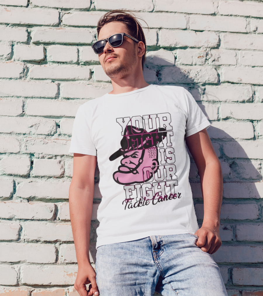 Texas A&M Aggies Your Fight Is Our Fight Tackle Cancer Vintage Football Helmet T-Shirt