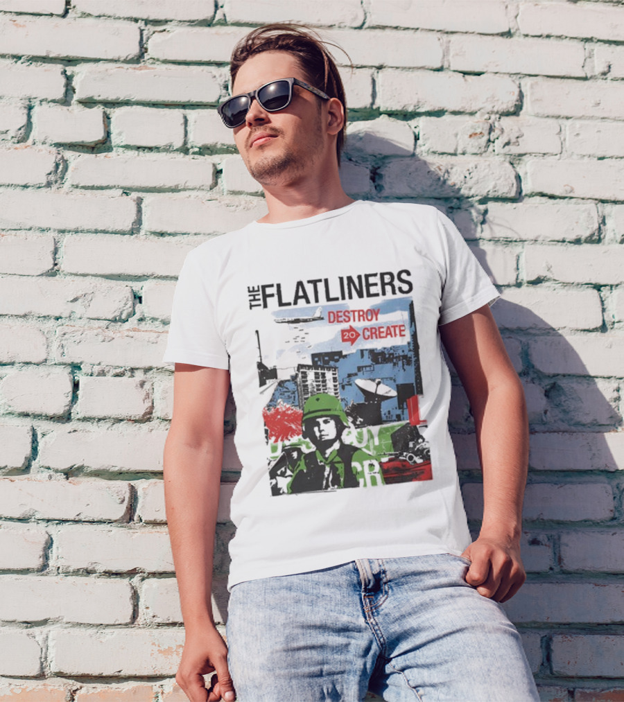 The Flatliners Destroy 20 Create Album Cover Soldier And Cityscape T-Shirt