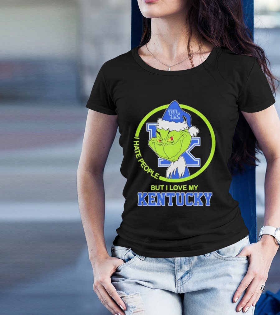 Kentucky Wildcats Grinch I Hate People But I Love My Kentucky T-Shirt