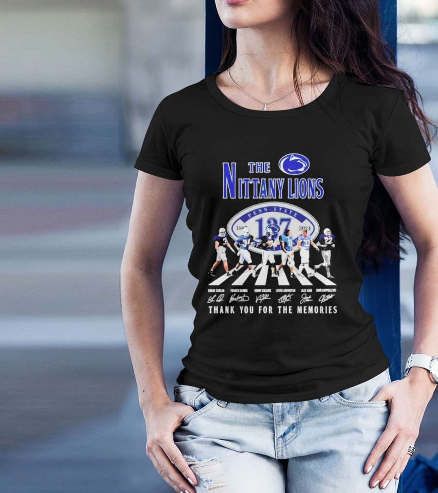 The Nittany Lions 137th Anniversary 1887-2024 Abbey Road Thank You For The Memories Signatures T-Shirt