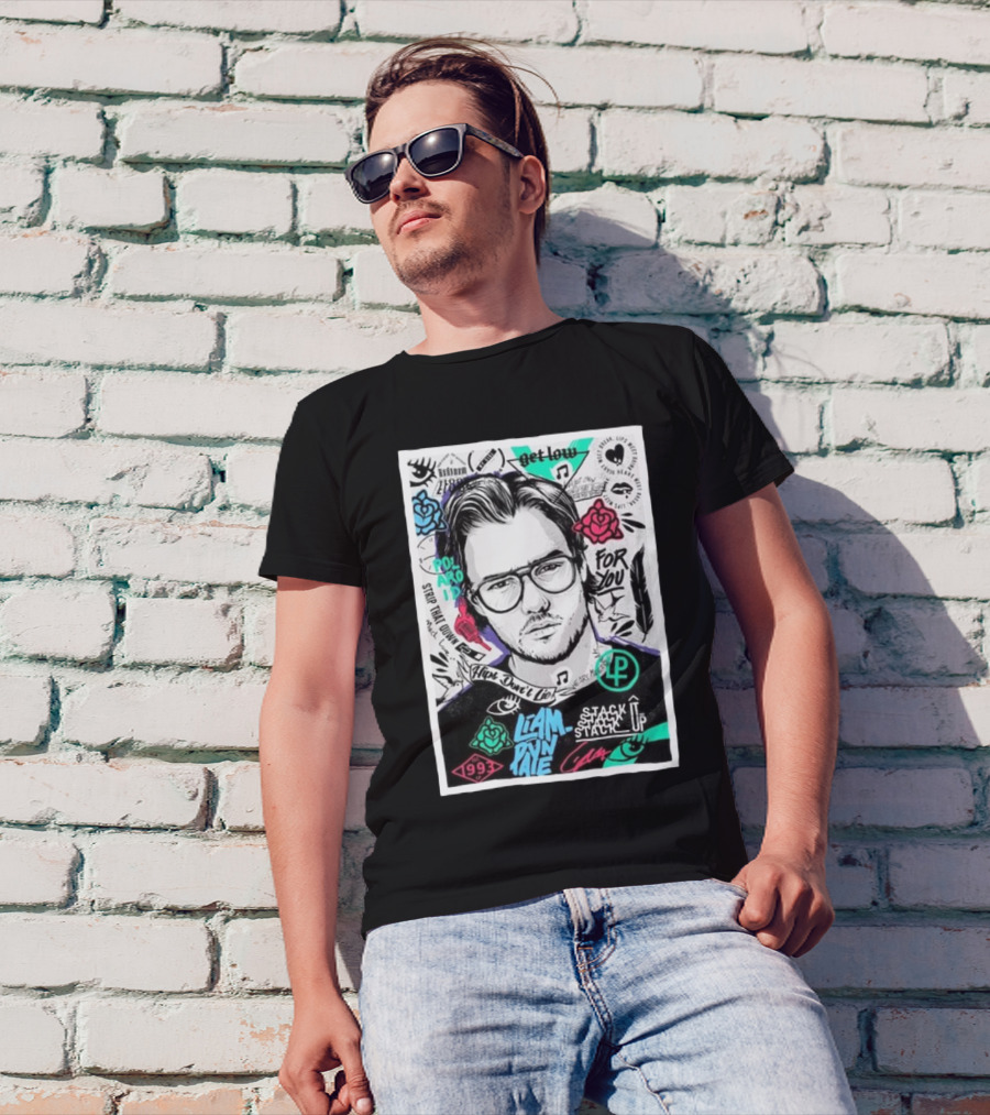 Liam Payne One Direction 1993 Get Low Stack It Up Polaroid For You Rip Tattoo Music T-Shirt