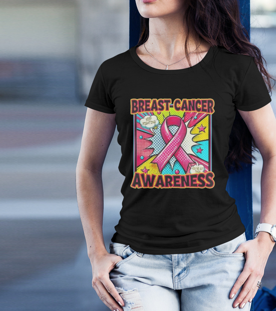 Breast Cancer Awareness Keep Fighting Pink Ribbon You've Got This Vintage Pop T-Shirt