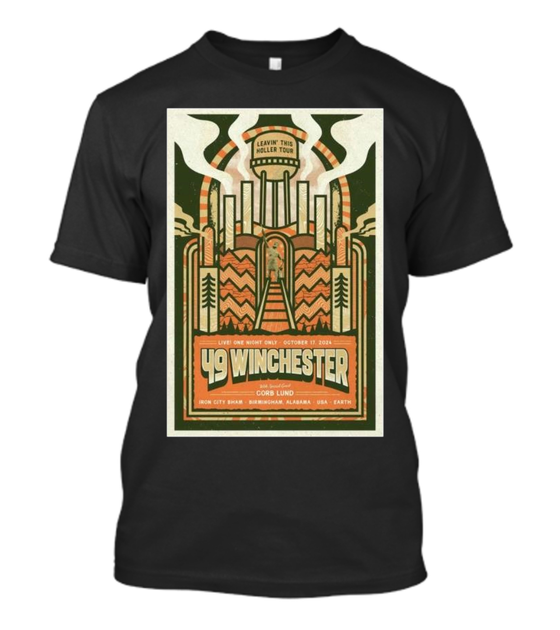 49 Winchester Leavin' This Holler Tour Birmingham AL Oct 17 2024 With Corb Lund T-Shirt