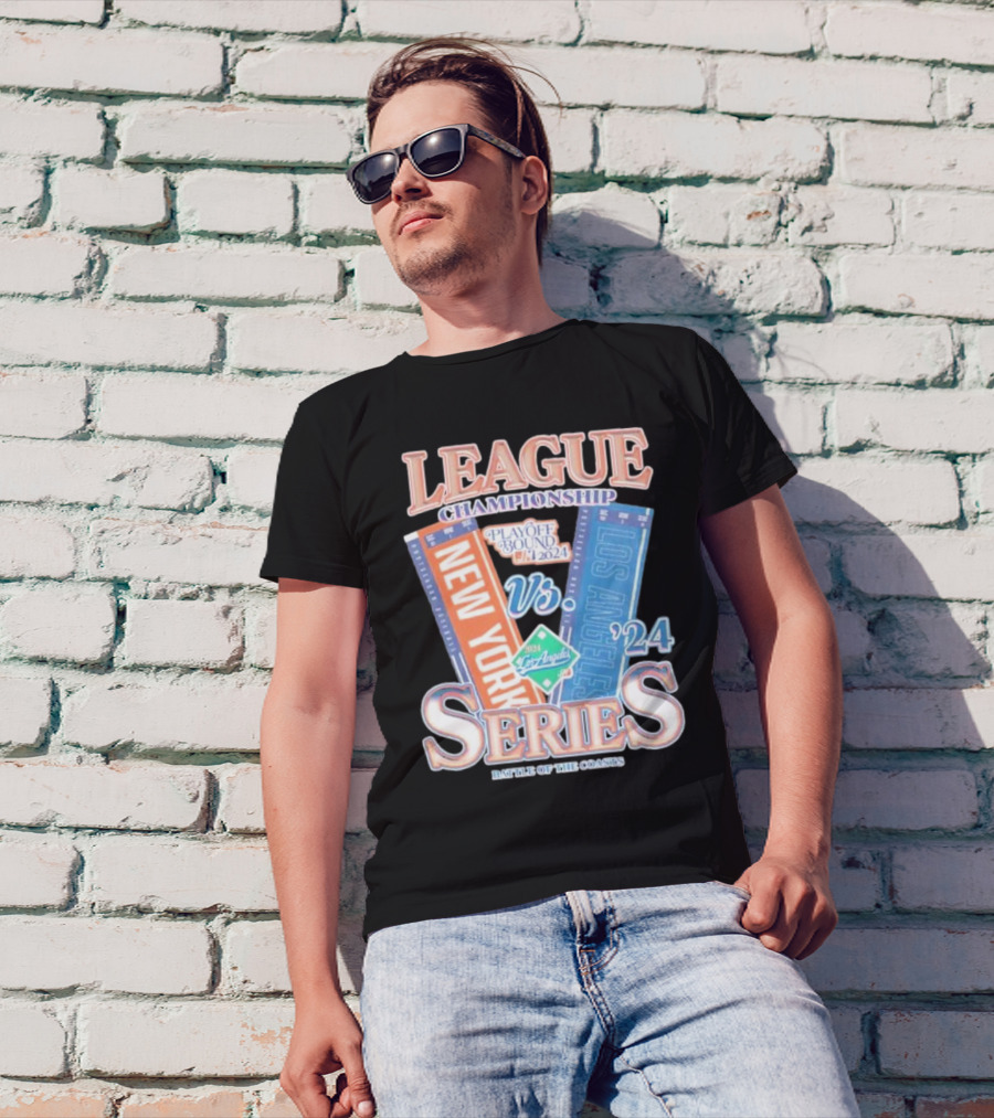 League Championship 2024 Playoff Bound New York Vs Los Angeles Series Battle Of The Coasts T-Shirt