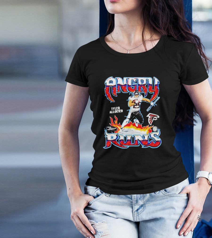Angry Runs Atlanta Falcons Tyler Allgeier NFL Football T-Shirt
