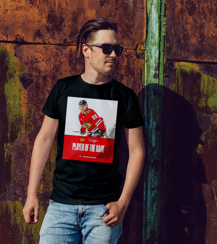 Connor Bedard 98 Chicago Blackhawks Player Of The Game T-Shirt