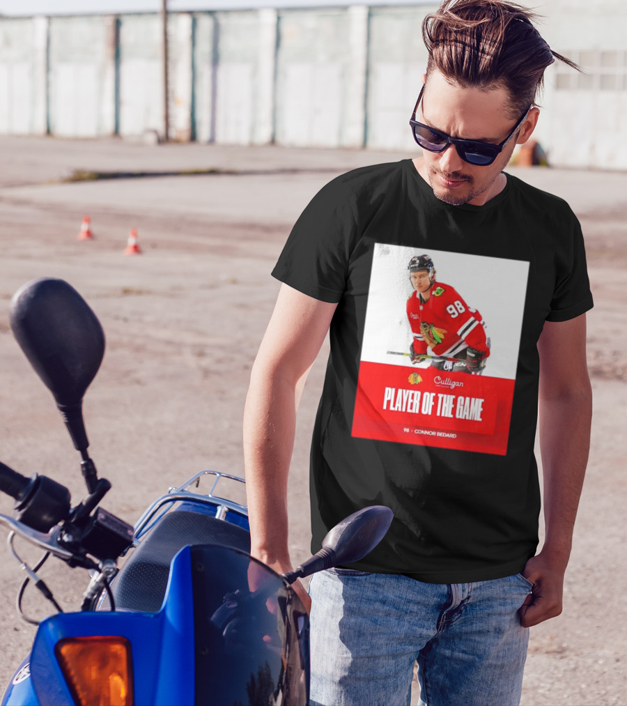 Connor Bedard 98 Chicago Blackhawks Player Of The Game T-Shirt