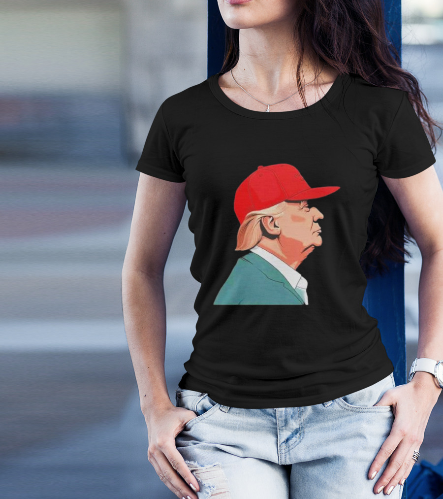 Trump Face Cartoon Red Hat T-Shirt