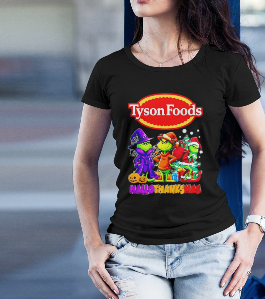 Tyson Foods Grinch Hallothanksmas Halloween Thanksgiving Christmas T-Shirt