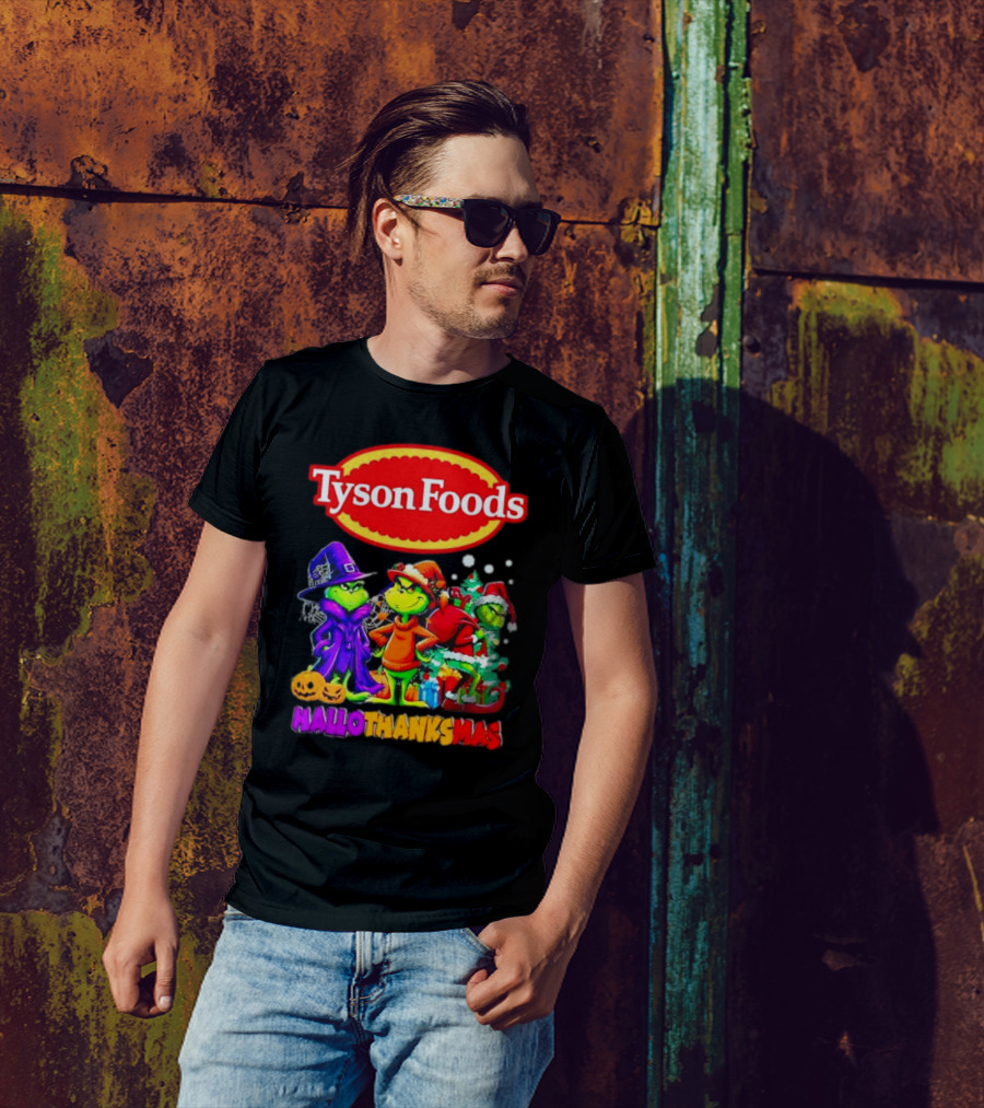 Tyson Foods Grinch Hallothanksmas Halloween Thanksgiving Christmas T-Shirt