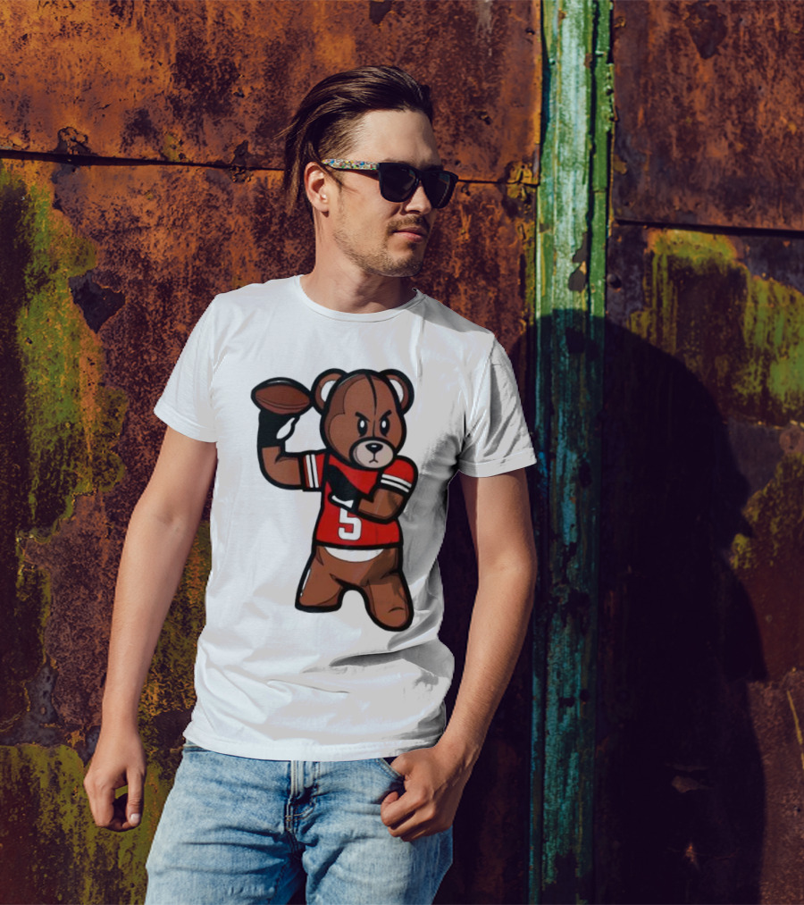 Louisville Teddy Bear Football Player Cartoon T-Shirt
