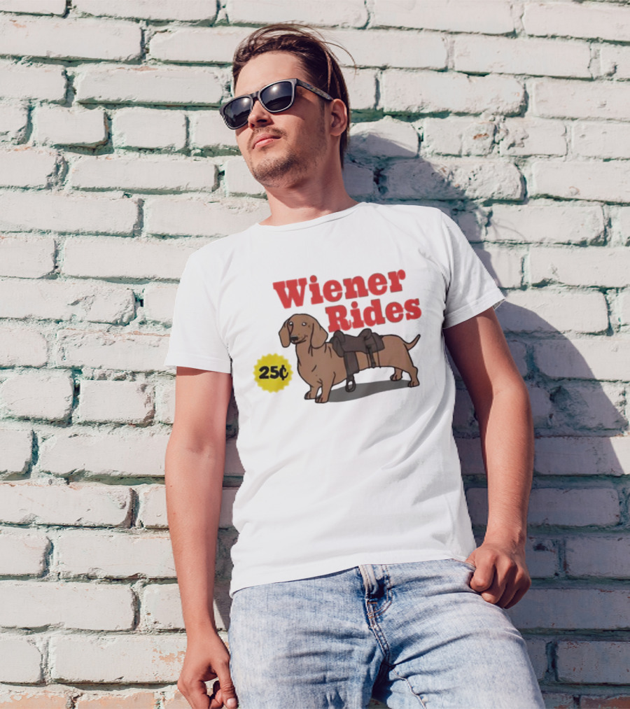 Wiener Rides 25C Dachshund With Saddle T-Shirt